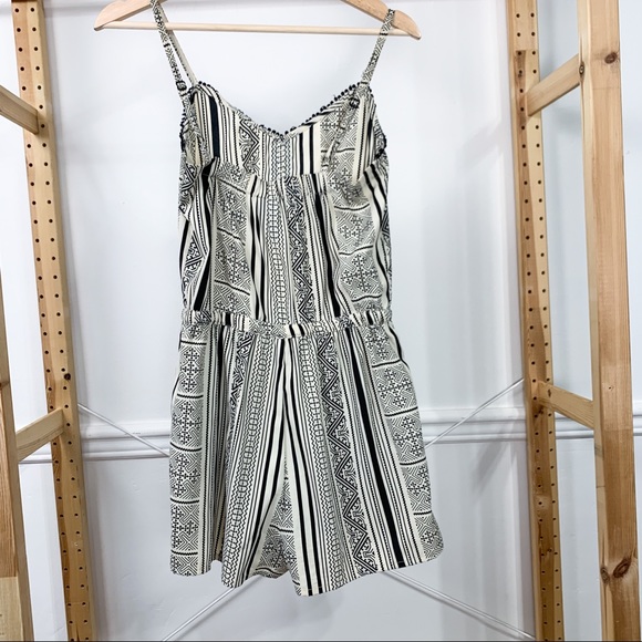 Mango Polyester Geometric Print Drawstring Romper - Picture 3 of 5